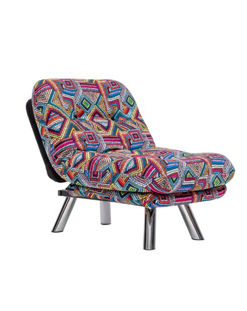 Fauteuil convertible pouf Misa multicolore - 120x68x26 cm