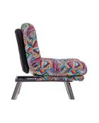 Fauteuil convertible pouf Misa multicolore - 120x68x26 cm