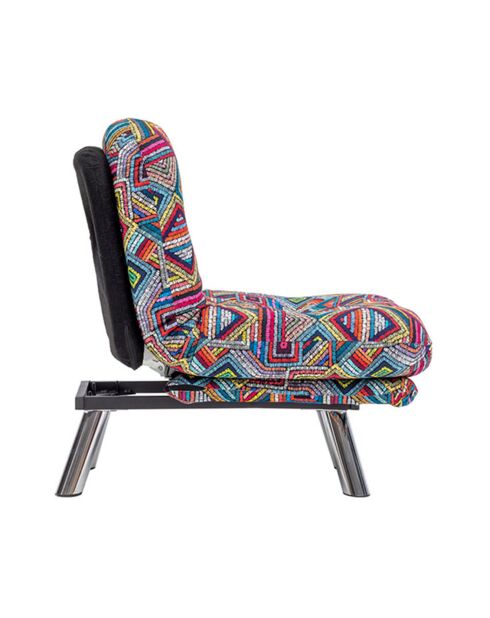 Fauteuil convertible pouf Misa multicolore - 120x68x26 cm