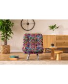 Fauteuil convertible pouf Misa multicolore - 120x68x26 cm