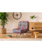 Fauteuil convertible pouf Misa multicolore - 120x68x26 cm