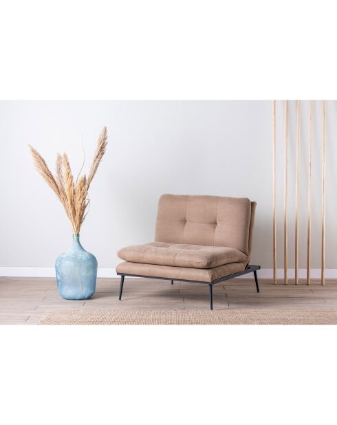 Fauteuil convertible Martin beige - 90x95x90 cm