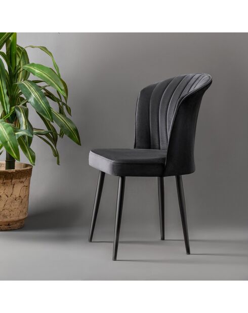 4 Chaises Rubi noires - 52x85x42 cm