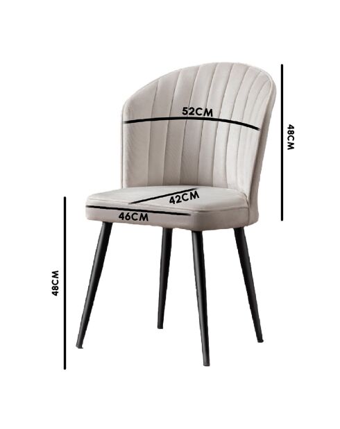 4 Chaises Rubi noires - 52x85x42 cm