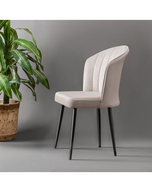 4 cremefarbene Rubi Stühle - 52x85x42 cm