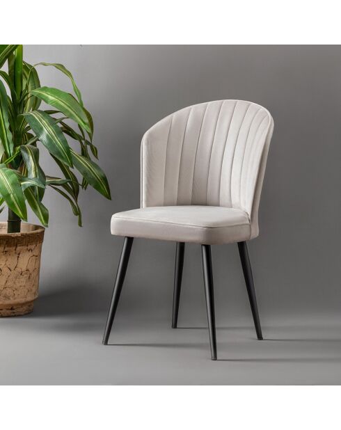4 cremefarbene Rubi Stühle - 52x85x42 cm