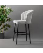 4 Tabourets de bar Rubi crème - 52x97x42 cm