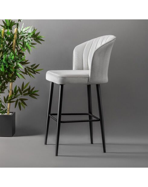 4 Tabourets de bar Rubi crème - 52x97x42 cm