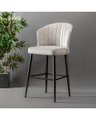 4 Tabourets de bar Rubi crème - 52x97x42 cm