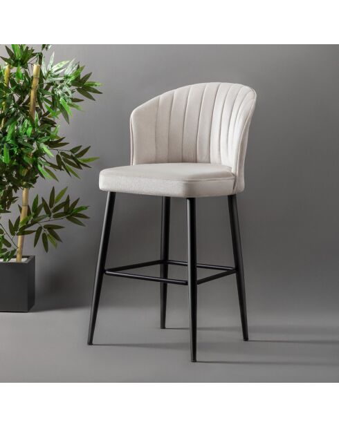 4 Tabourets de bar Rubi crème - 52x97x42 cm
