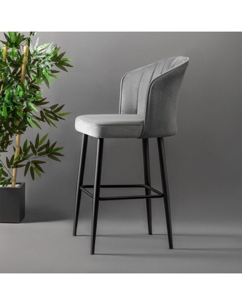 4 graue Rubi Barhocker - 52x97x42 cm