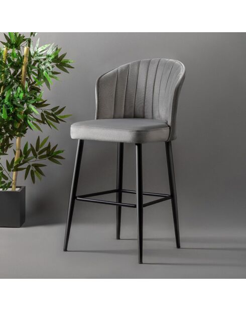 4 graue Rubi Barhocker - 52x97x42 cm