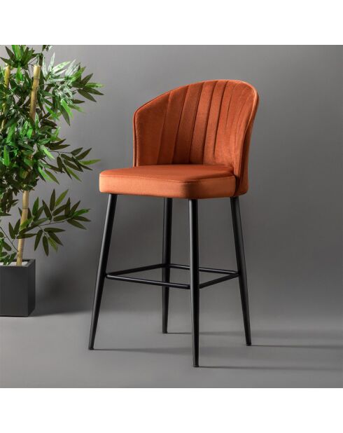 4 rote Rubi Barhocker - 52x97x42 cm
