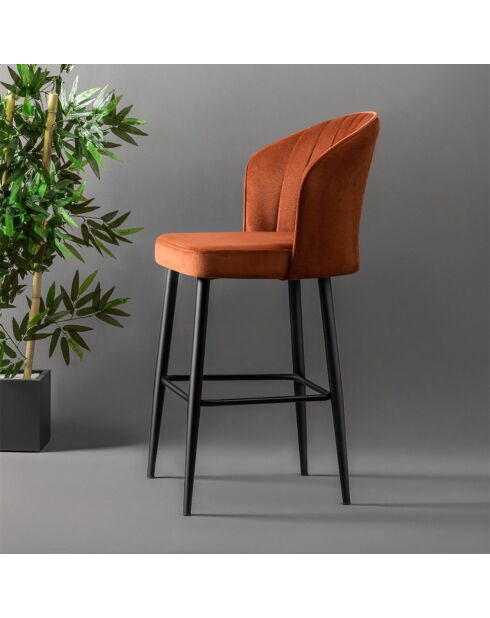4 rote Rubi Barhocker - 52x97x42 cm