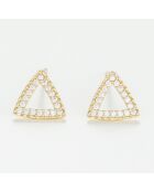 Boucles d'oreilles Ari Zirconium or jaune