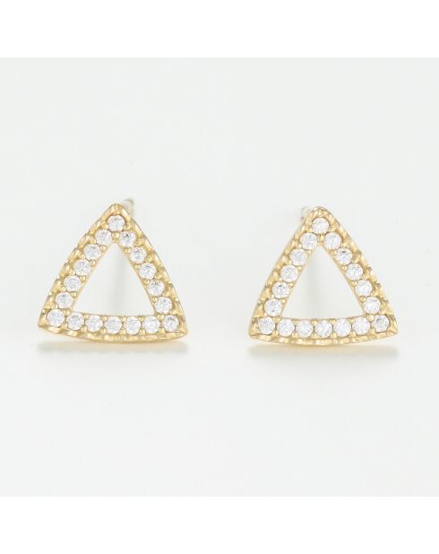 Boucles d'oreilles Ari Zirconium or jaune