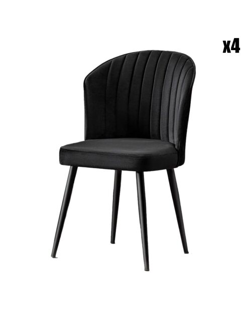 4 Chaises Rubi noires - 52x85x42 cm