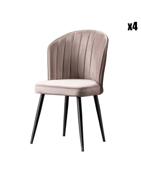 4 Chaises Rubi marron - 52x85x42 cm