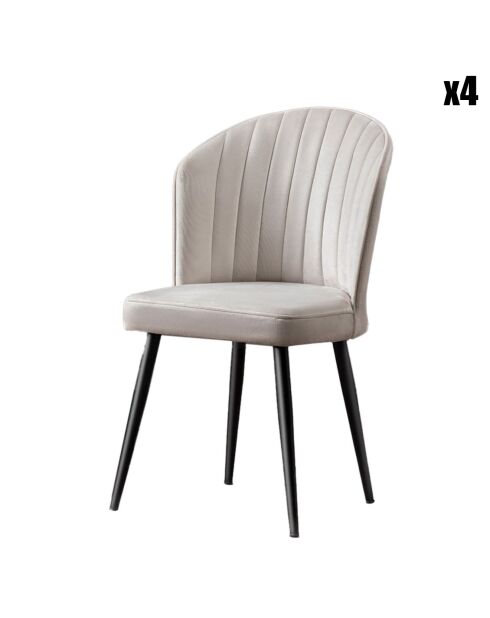 4 cremefarbene Rubi Stühle - 52x85x42 cm