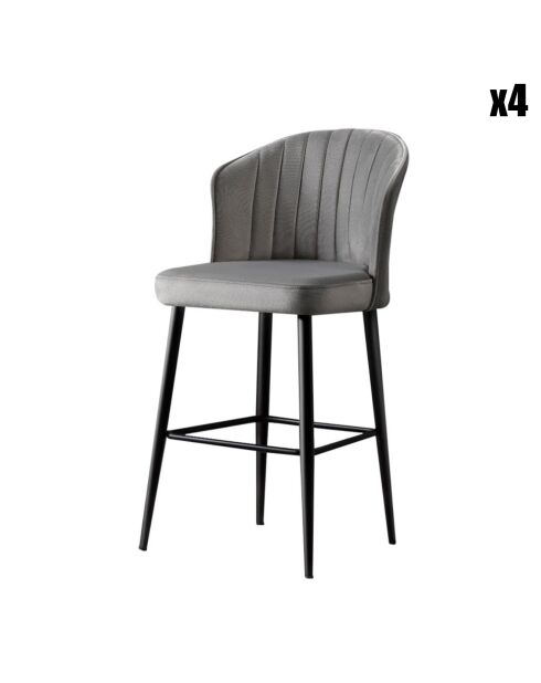 4 graue Rubi Barhocker - 52x97x42 cm