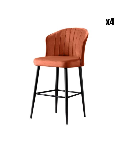 4 rote Rubi Barhocker - 52x97x42 cm