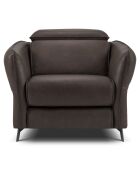 Fauteuil en Cuir Véritable Hubble graphite - 100x96x76 cm