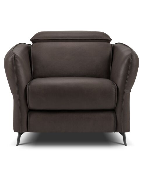 Fauteuil en Cuir Véritable Hubble graphite - 100x96x76 cm