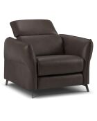 Fauteuil en Cuir Véritable Hubble graphite - 100x96x76 cm