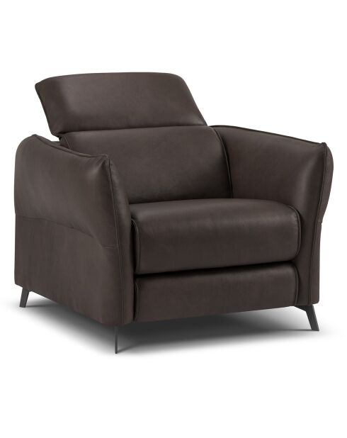 Fauteuil en Cuir Véritable Hubble graphite - 100x96x76 cm