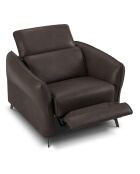 Fauteuil en Cuir Véritable Hubble graphite - 100x96x76 cm