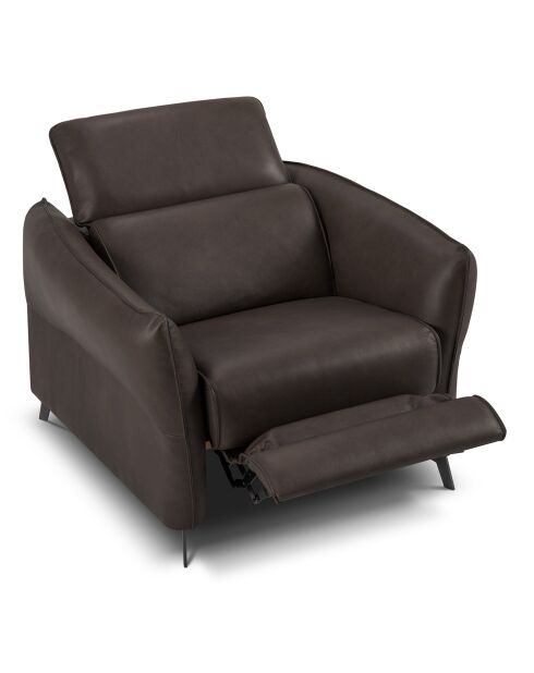 Fauteuil en Cuir Véritable Hubble graphite - 100x96x76 cm