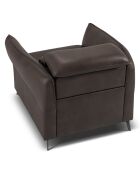 Fauteuil en Cuir Véritable Hubble graphite - 100x96x76 cm
