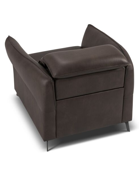 Fauteuil en Cuir Véritable Hubble graphite - 100x96x76 cm