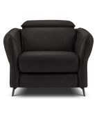 Fauteuil en Cuir Véritable Hubble noir - 100x96x76 cm