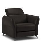 Fauteuil en Cuir Véritable Hubble noir - 100x96x76 cm