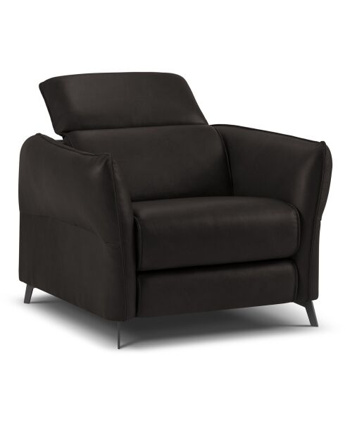 Fauteuil en Cuir Véritable Hubble noir - 100x96x76 cm