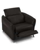 Fauteuil en Cuir Véritable Hubble noir - 100x96x76 cm