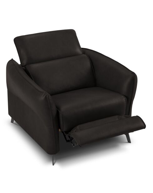 Fauteuil en Cuir Véritable Hubble noir - 100x96x76 cm