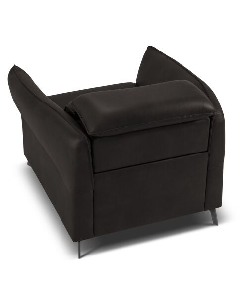 Fauteuil en Cuir Véritable Hubble noir - 100x96x76 cm
