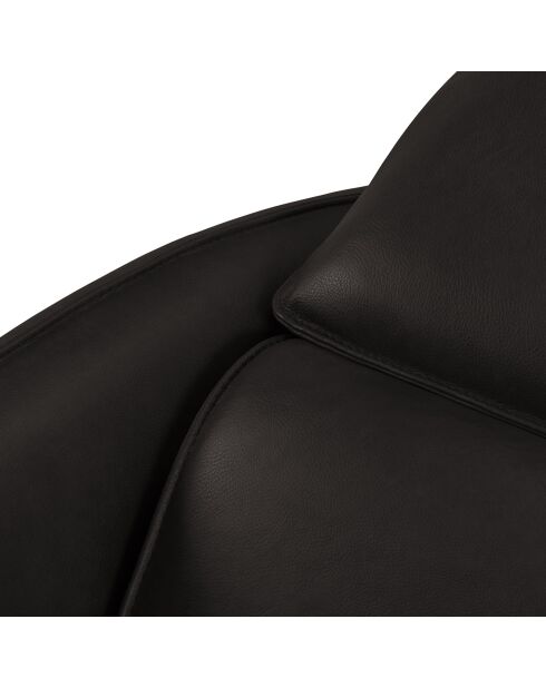 Fauteuil en Cuir Véritable Hubble noir - 100x96x76 cm
