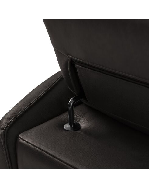 Fauteuil en Cuir Véritable Hubble noir - 100x96x76 cm