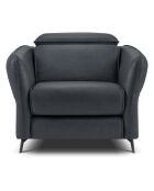 Fauteuil en Cuir Véritable Hubble bleu - 100x96x76 cm