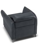 Fauteuil en Cuir Véritable Hubble bleu - 100x96x76 cm