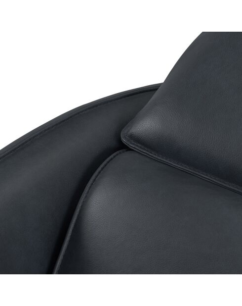 Fauteuil en Cuir Véritable Hubble bleu - 100x96x76 cm
