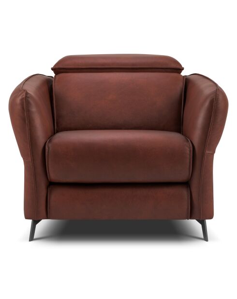 Fauteuil en Cuir Véritable Hubble cognac - 100x96x76 cm