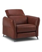 Fauteuil en Cuir Véritable Hubble cognac - 100x96x76 cm