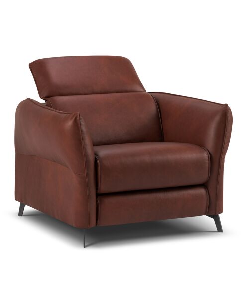 Fauteuil en Cuir Véritable Hubble cognac - 100x96x76 cm