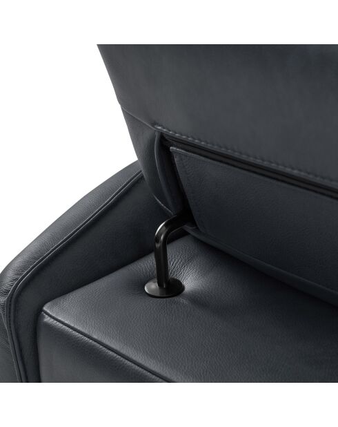 Fauteuil en Cuir Véritable Hubble bleu - 100x96x76 cm