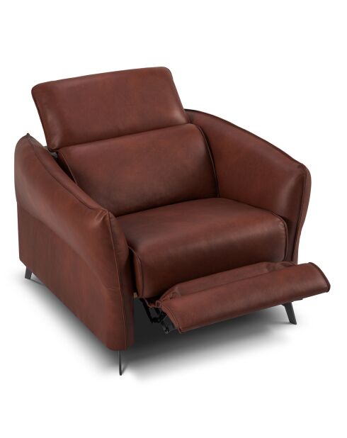 Fauteuil en Cuir Véritable Hubble cognac - 100x96x76 cm