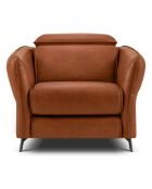 Fauteuil en Cuir Véritable Hubble marron - 100x96x76 cm